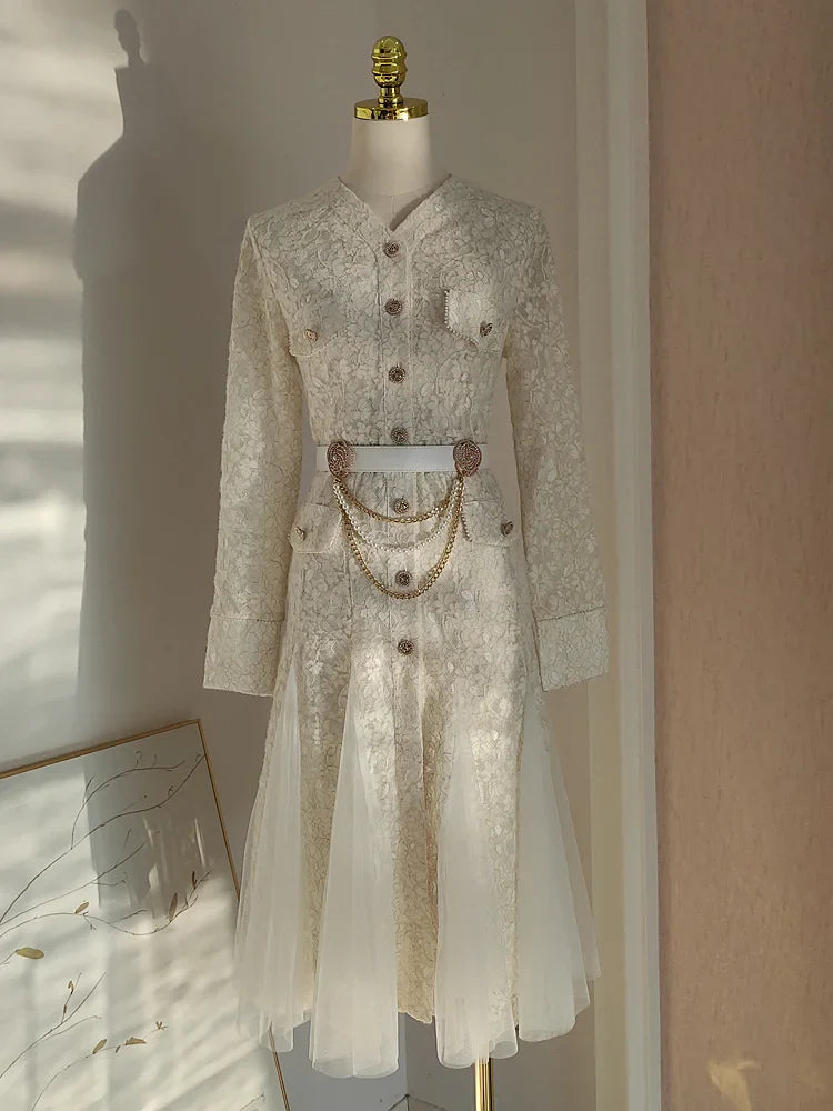 French Diamond Chain Women's Skirts Dress