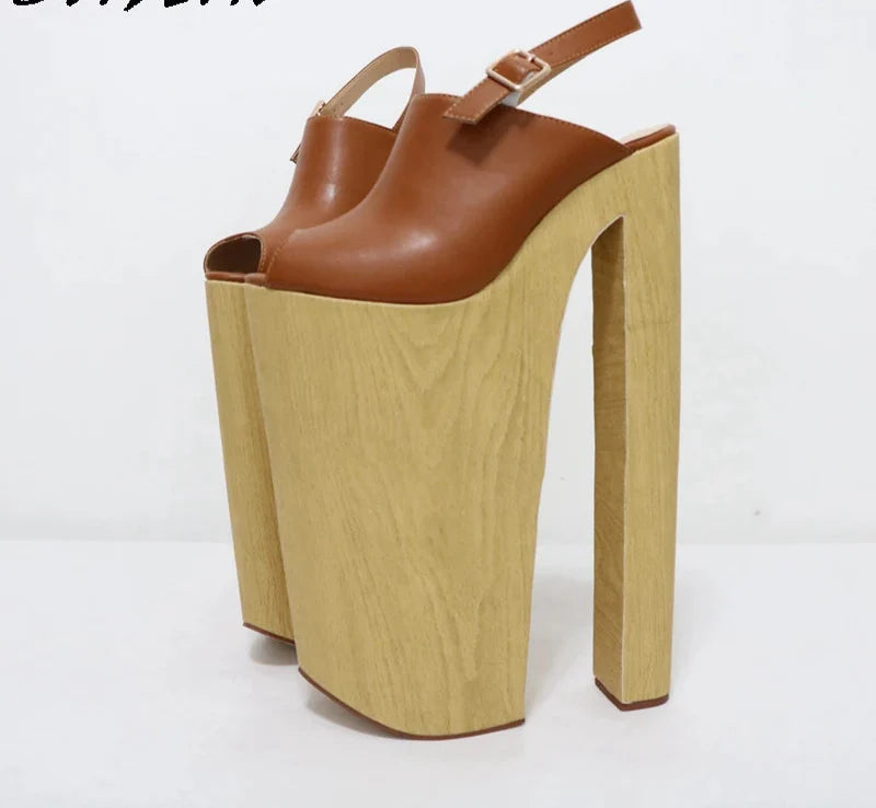 Chunky Sling Back Platform Shoes