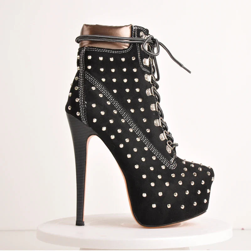 Platform Rivet Ankle Boots
