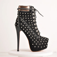 Platform Rivet Ankle Boots