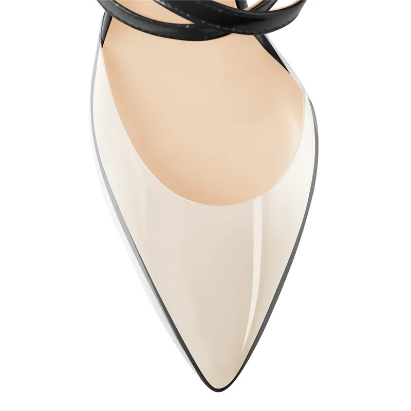 Pointed-toe Contrast Thin High Heels