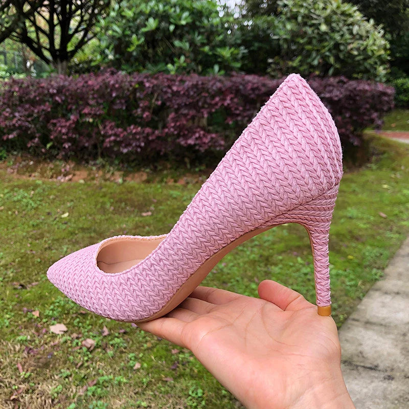 Woven Fabric Women's Stiletto Pumps
