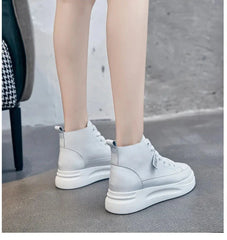High-Top Leather Platform Sneakers