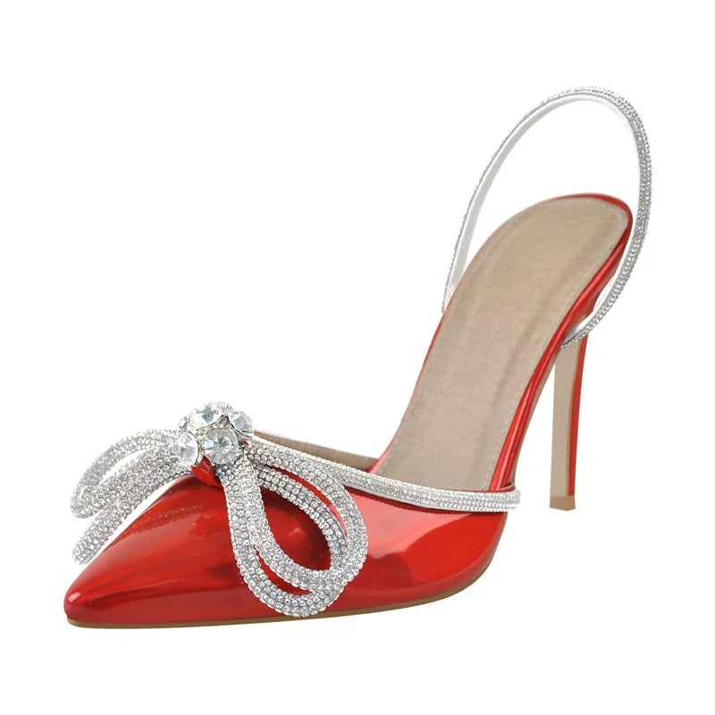 Crystal Butterfly-Knot High Heels