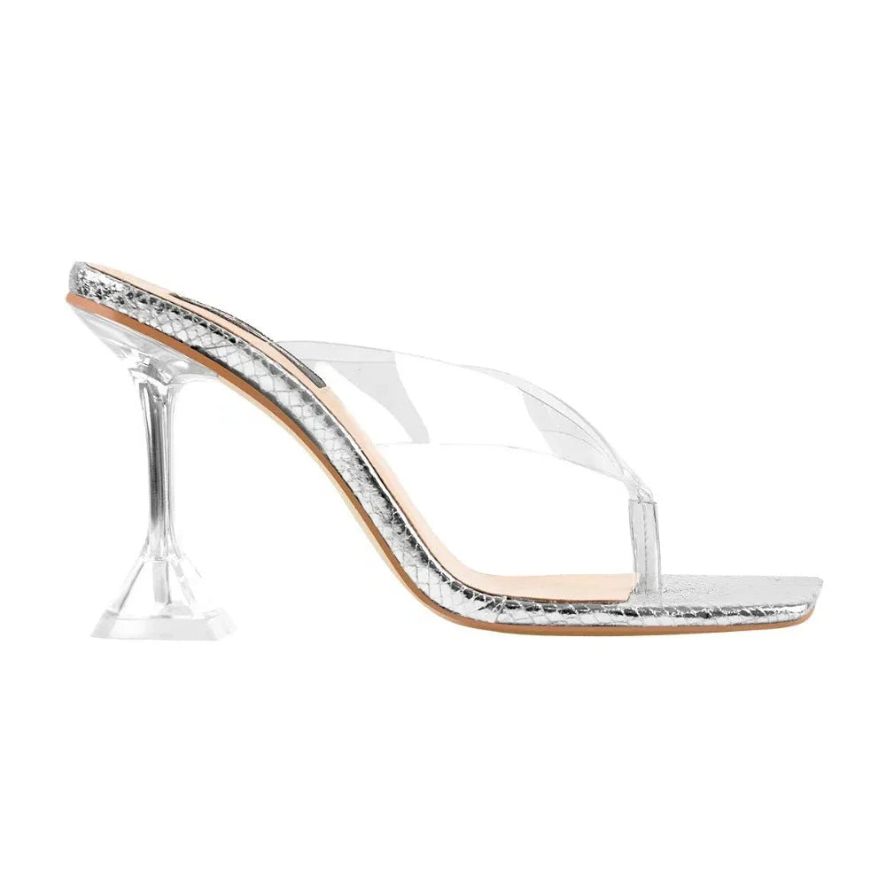 Silver Sleek Serpent Sandals