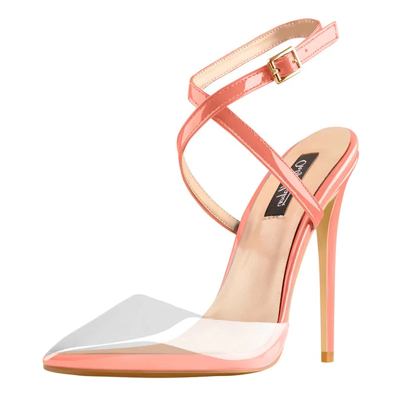 Pointed-toe Contrast Thin High Heels