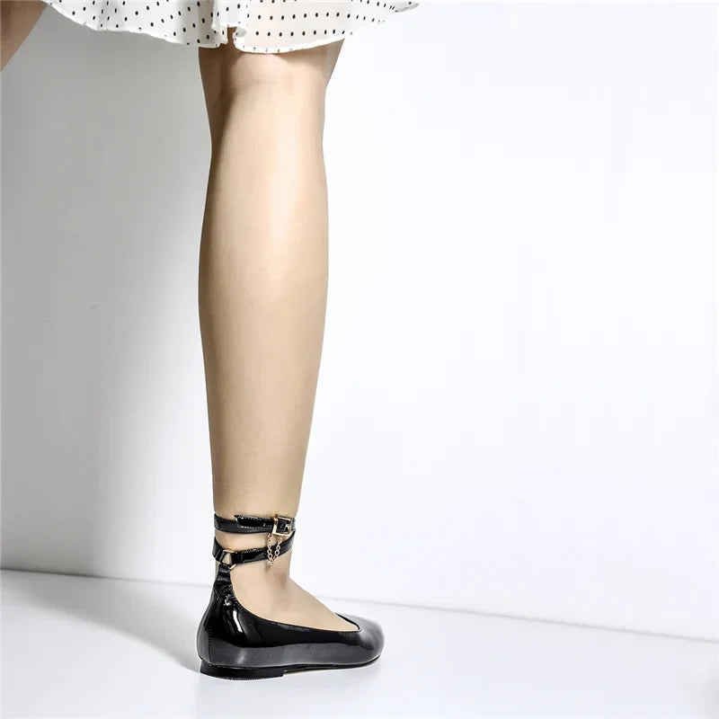 Bright Shine Ankle Chain Flats