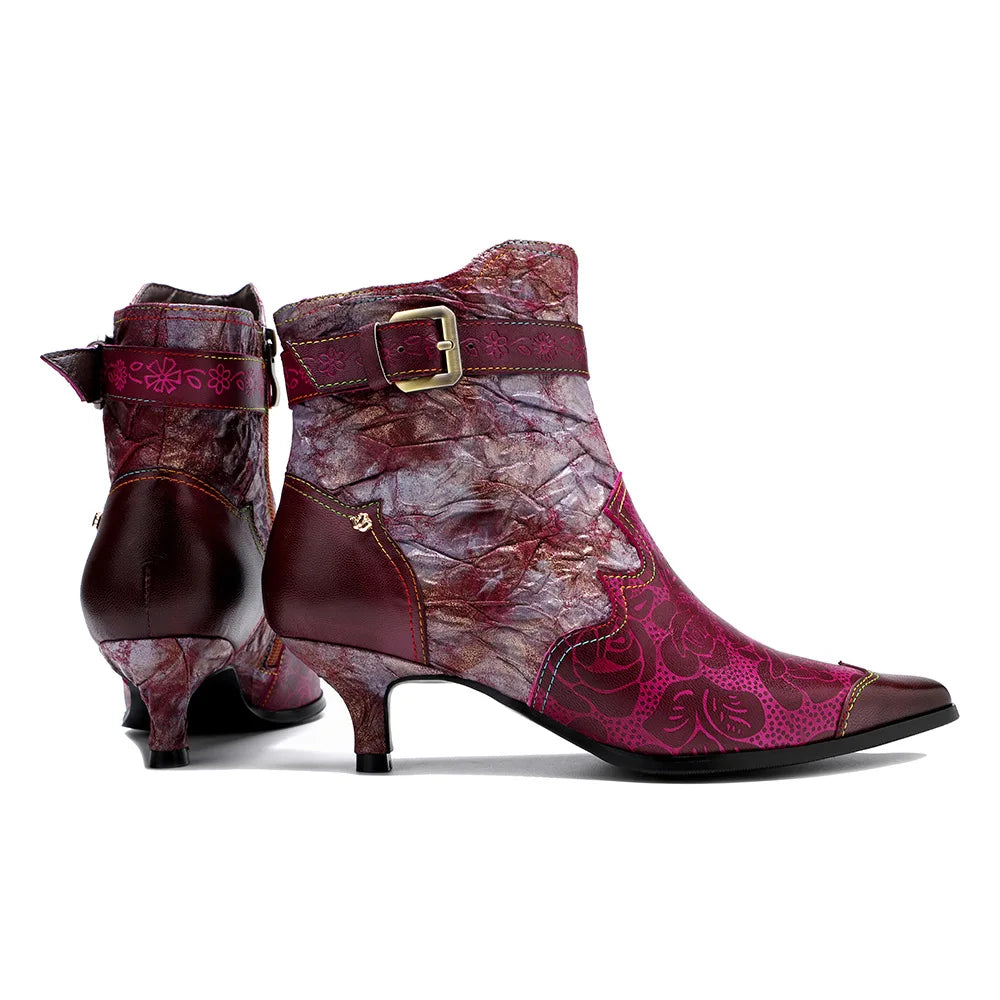 Concise Print Ankle Boots