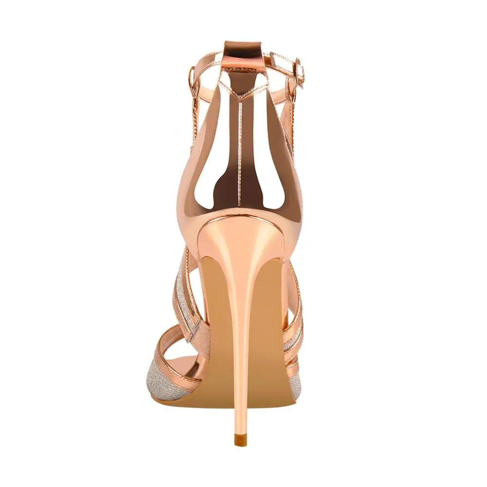 Golden Glamour Stiletto Sandals
