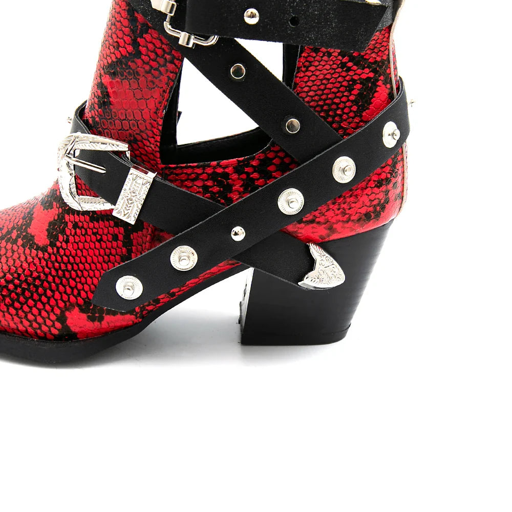 Western Pointed High Heels Booties