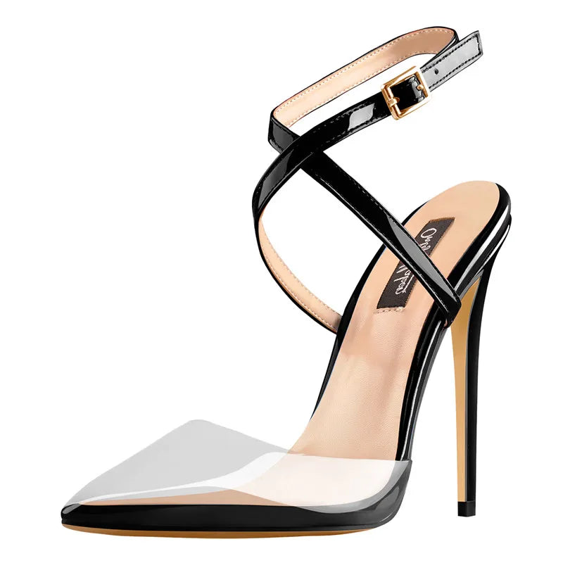 Pointed-toe Contrast Thin High Heels