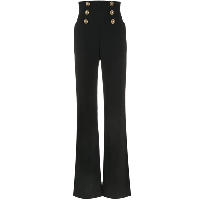 High Waisted Wide-Leg Casual Pants