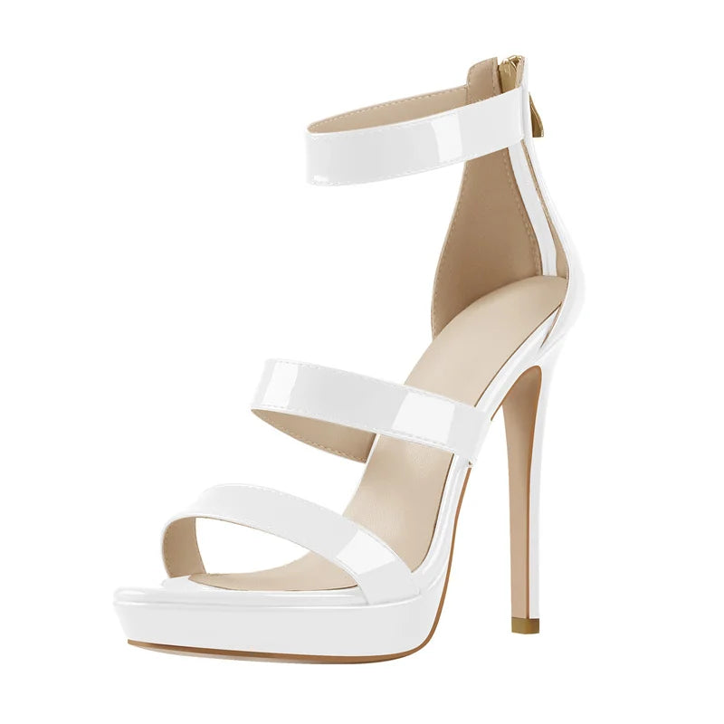 Trendy Zipper Heeled Sandals