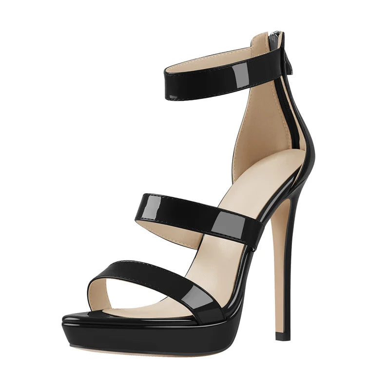 Trendy Zipper Heeled Sandals