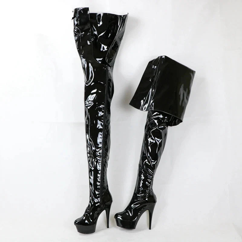 Outside Shaft Zip Knee-High Boots