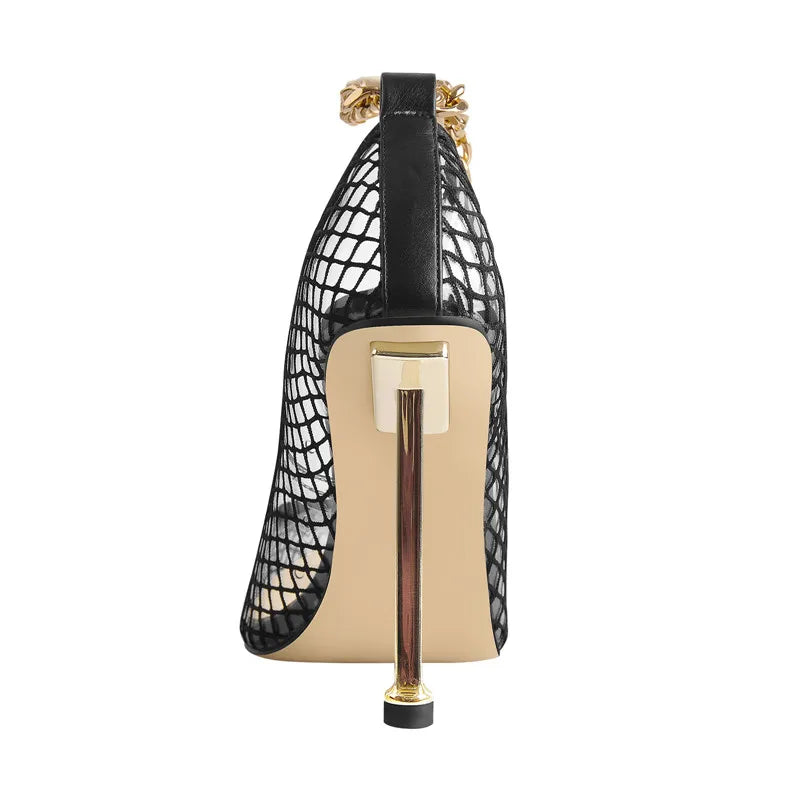 Fishnet Women's Party Dress Heels