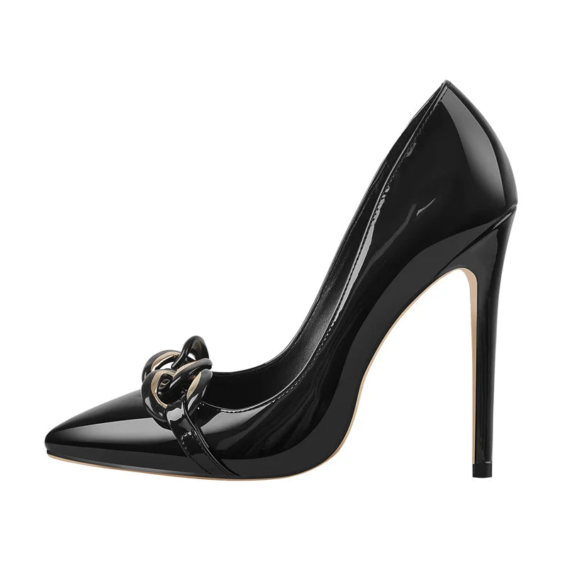 Black Patent Leather Stiletto Pumps