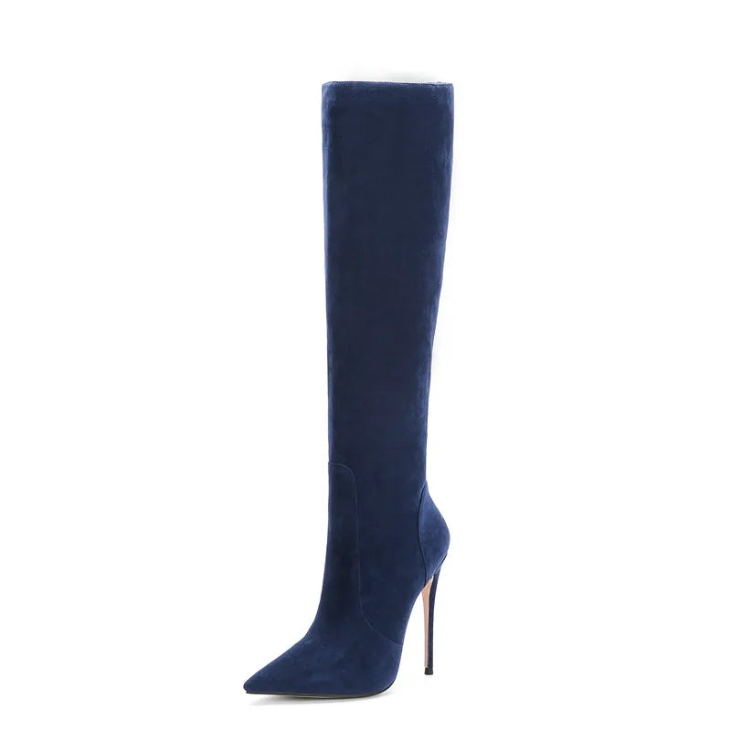 Sleek Nubuck Knee High Boots