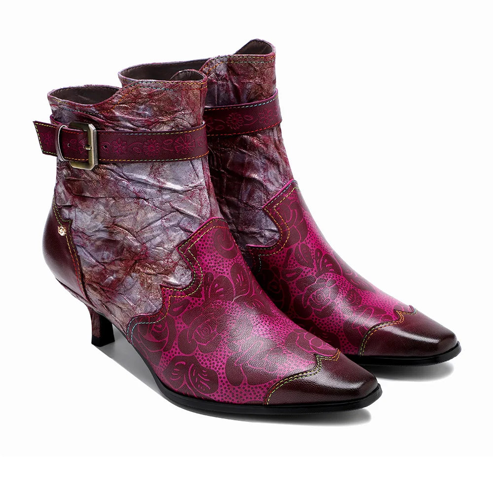 Concise Print Ankle Boots