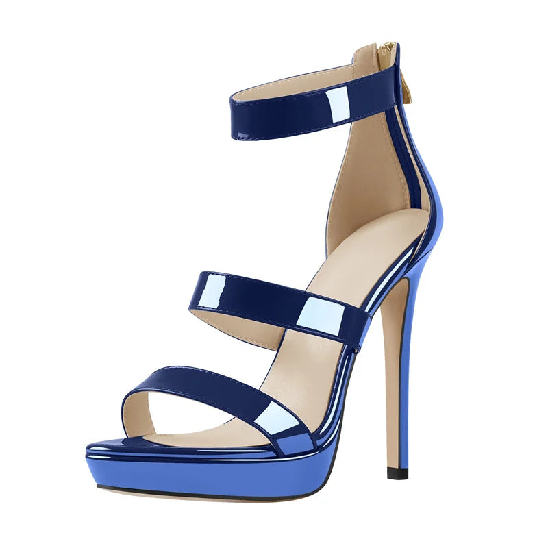 Trendy Zipper Heeled Sandals