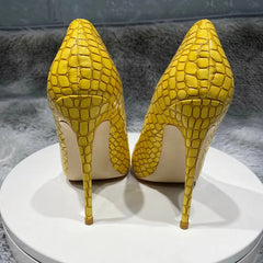 Neon Yellow Pointed High Heels