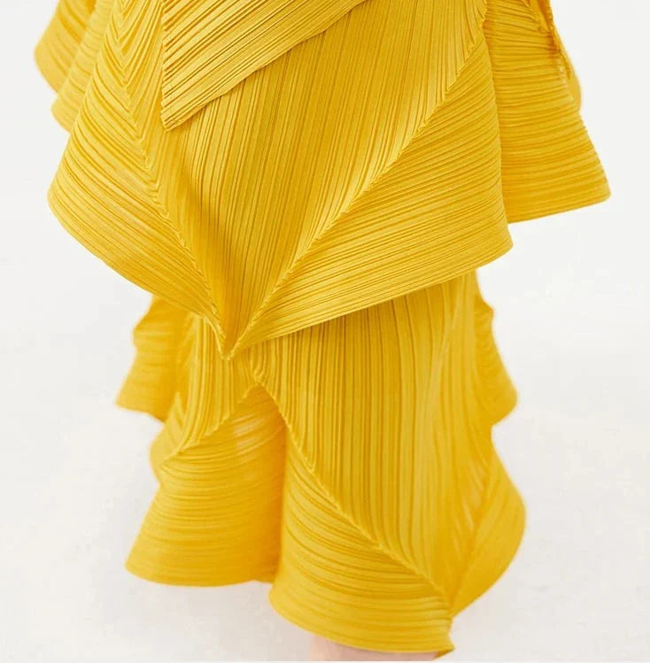 Pleated Shawl Scarf Dress