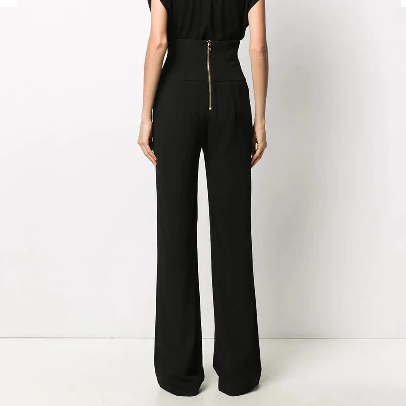 High Waisted Wide-Leg Casual Pants