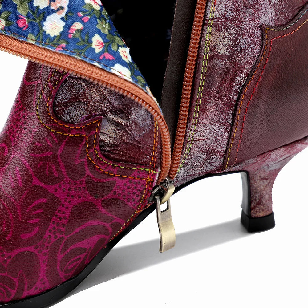Concise Print Ankle Boots