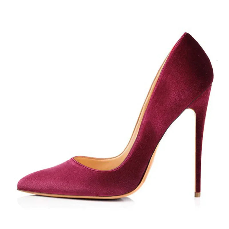 Velvet Stilettos Thin High Heel