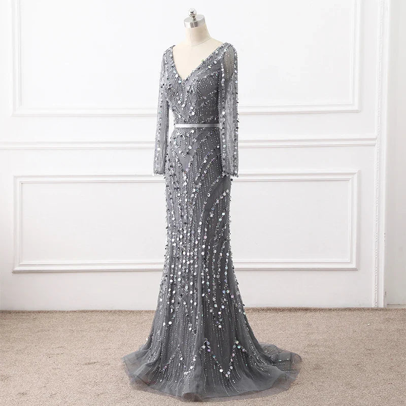 Exquisite Heavy Beading Handmade Evening Dress