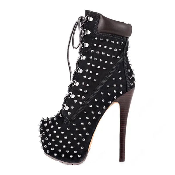 Platform Rivet Ankle Boots