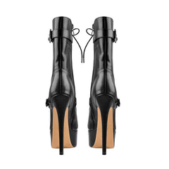 Stylish Lace-Up Stilettos Boots