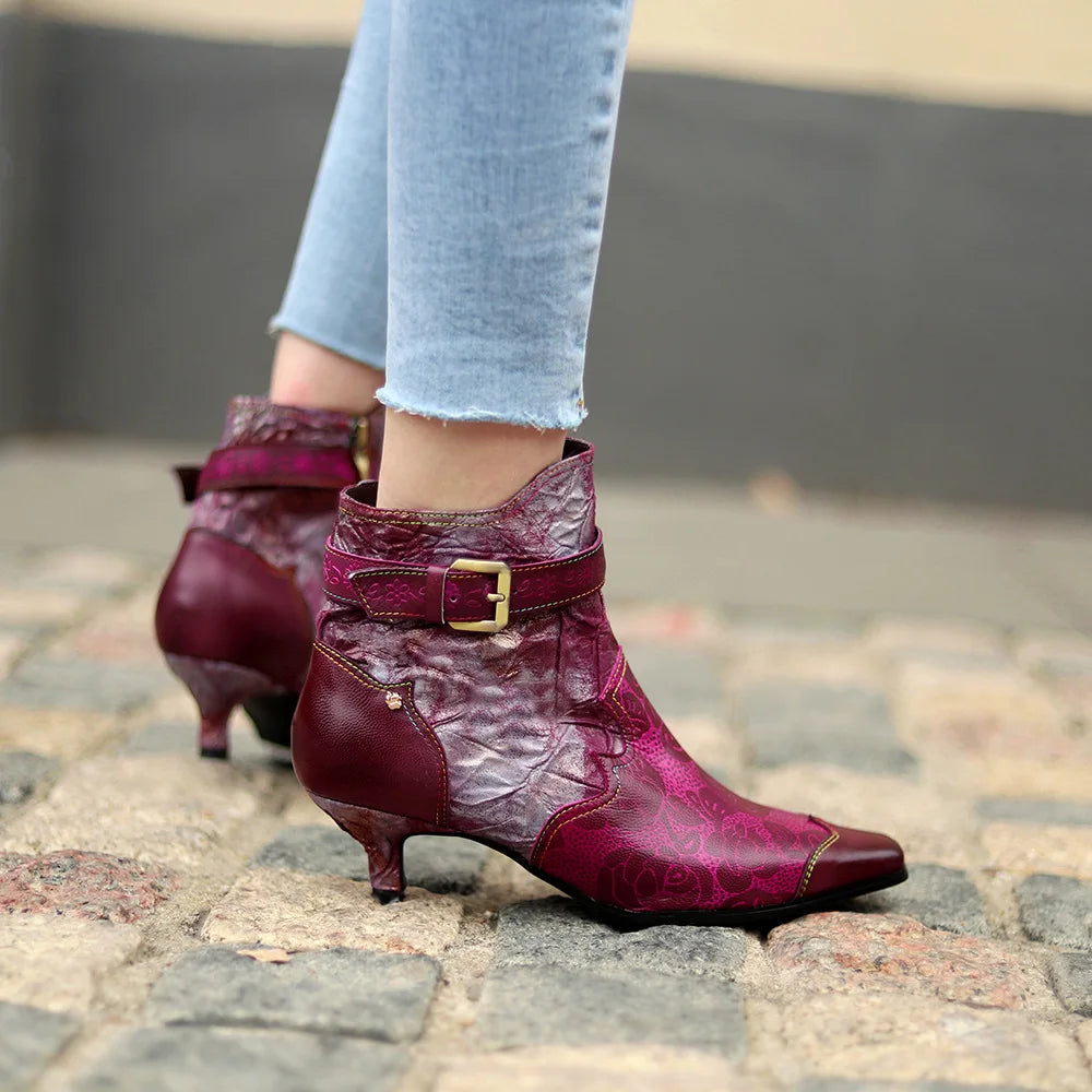 Concise Print Ankle Boots