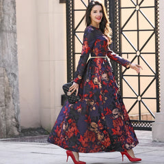 Sophisticated Boho Floral Jacquard Maxi Dress
