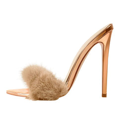 Premium Fur Thin High Heels