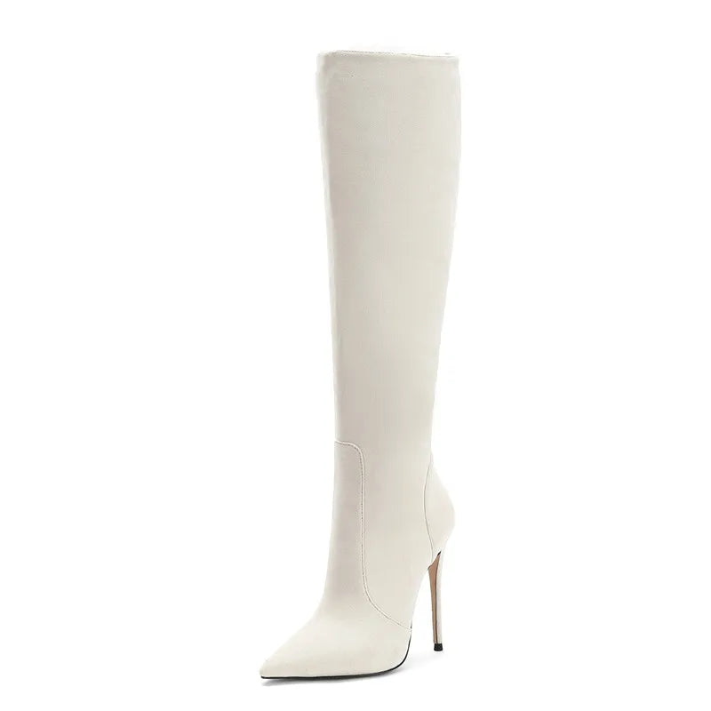 Sleek Nubuck Knee High Boots