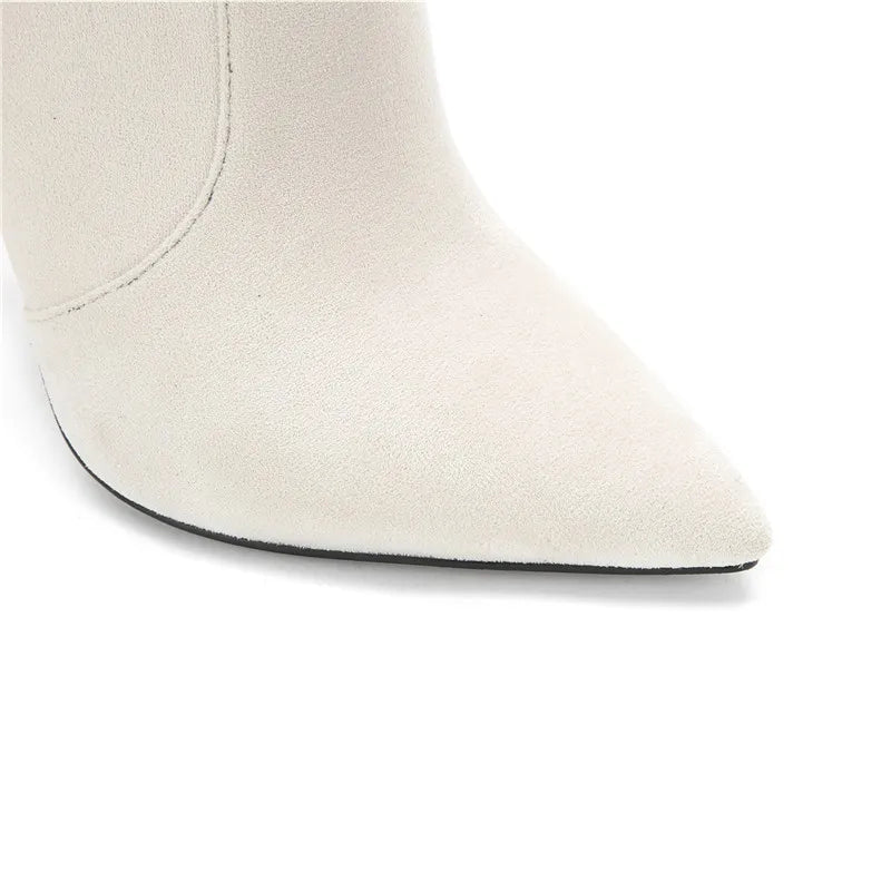 Sleek Nubuck Knee High Boots