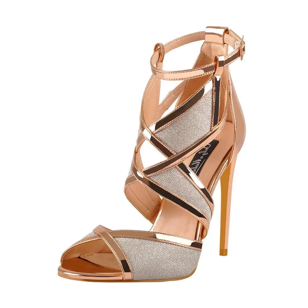 Golden Glamour Stiletto Sandals