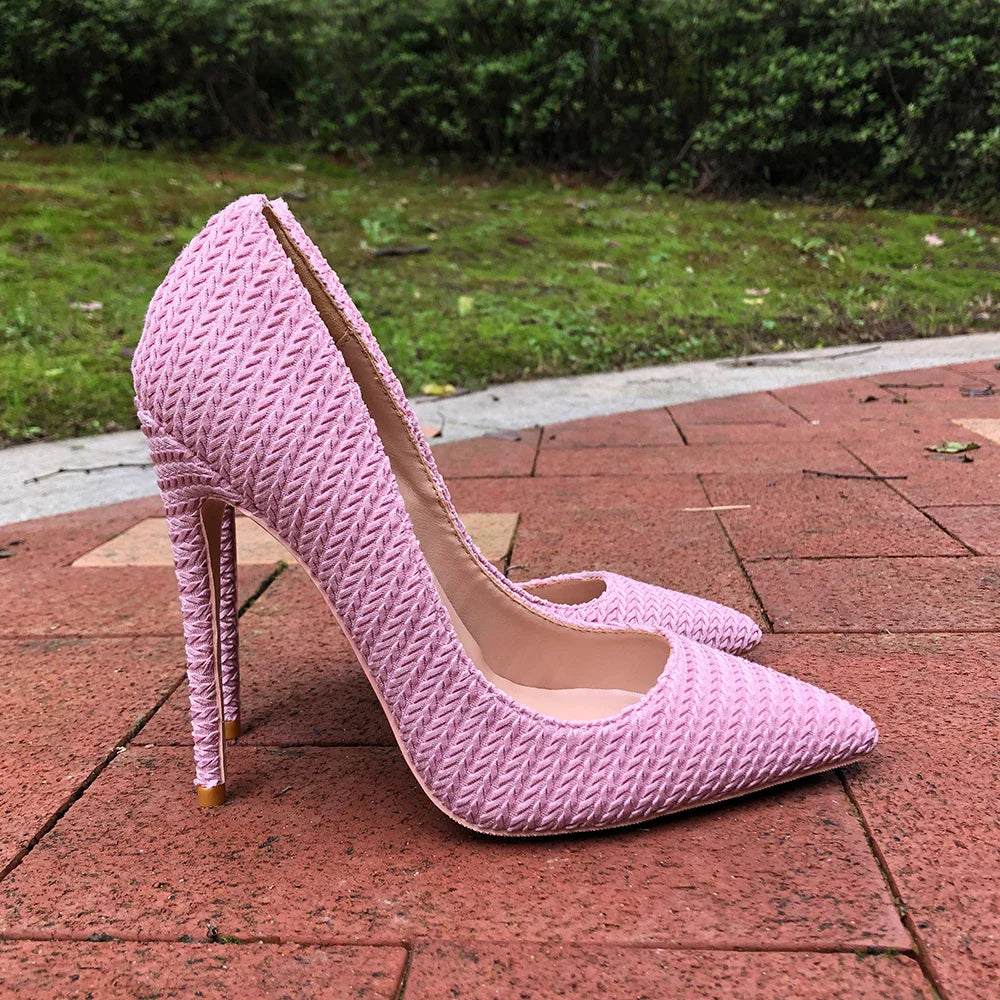 Woven Fabric Women's Stiletto Pumps