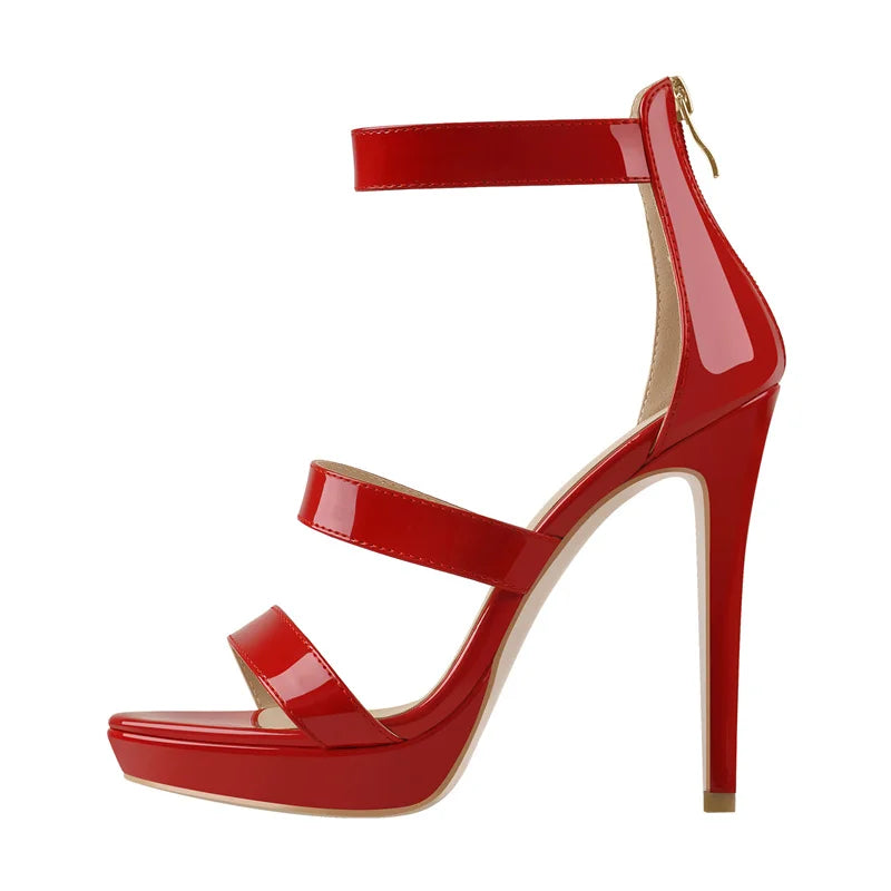 Trendy Zipper Heeled Sandals