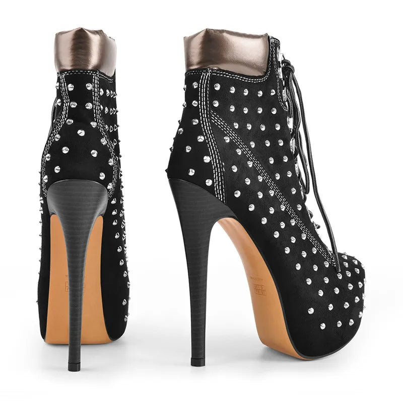 Platform Rivet Ankle Boots