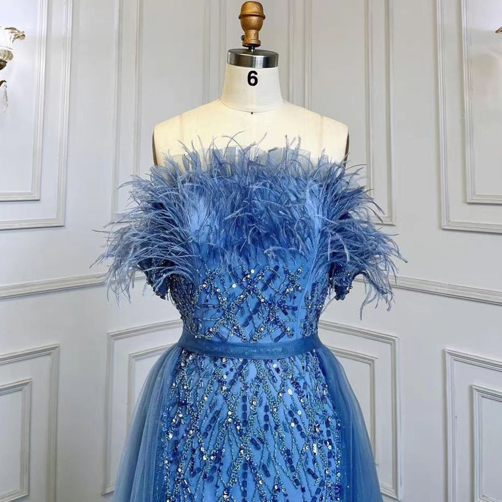 High Split Strapless Women's Evening Party Gown