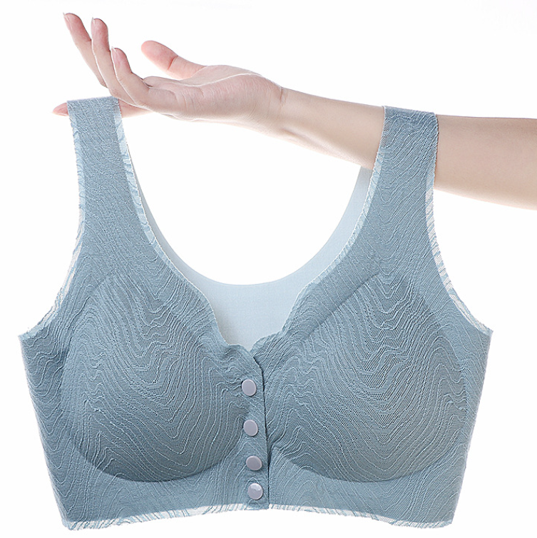 front button lace wireless bra