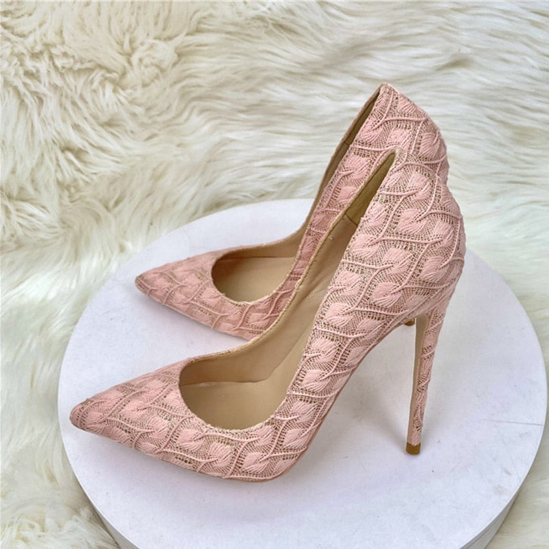 Lace Fabric Women's High Heel Stiletto Pumps