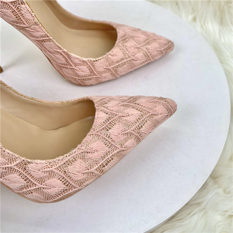Lace Fabric Women's High Heel Stiletto Pumps