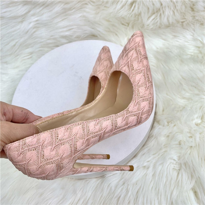 Lace Fabric Women's High Heel Stiletto Pumps