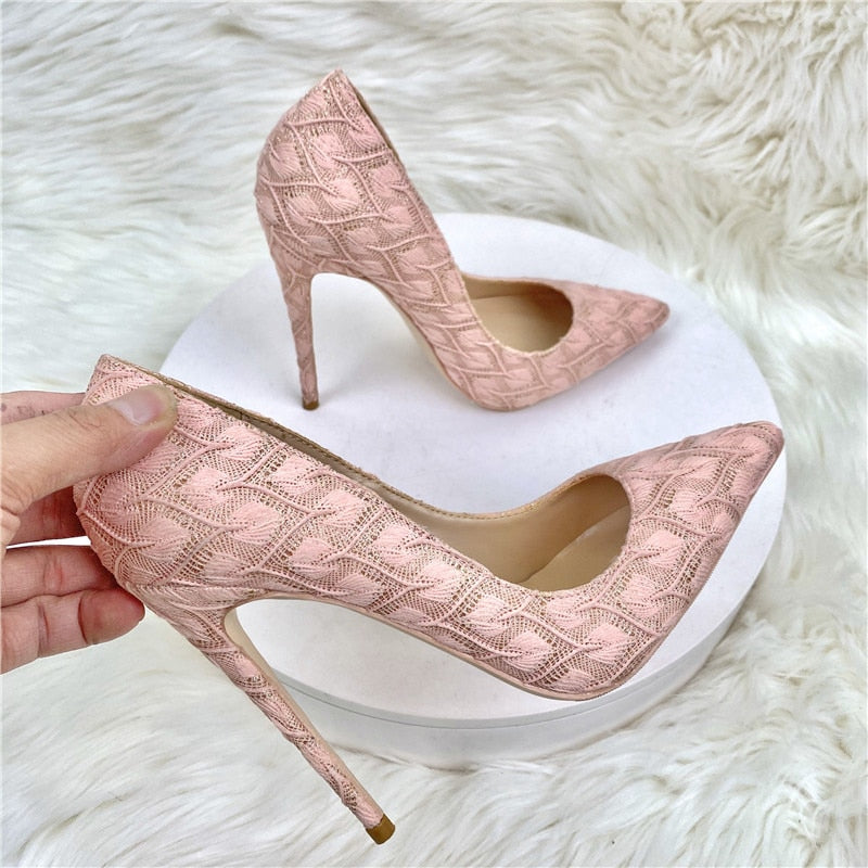 Lace Fabric Women's High Heel Stiletto Pumps