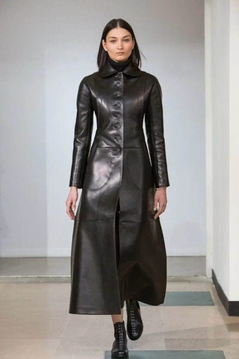 Lamb Skin Leather Women's Celebrity Coat