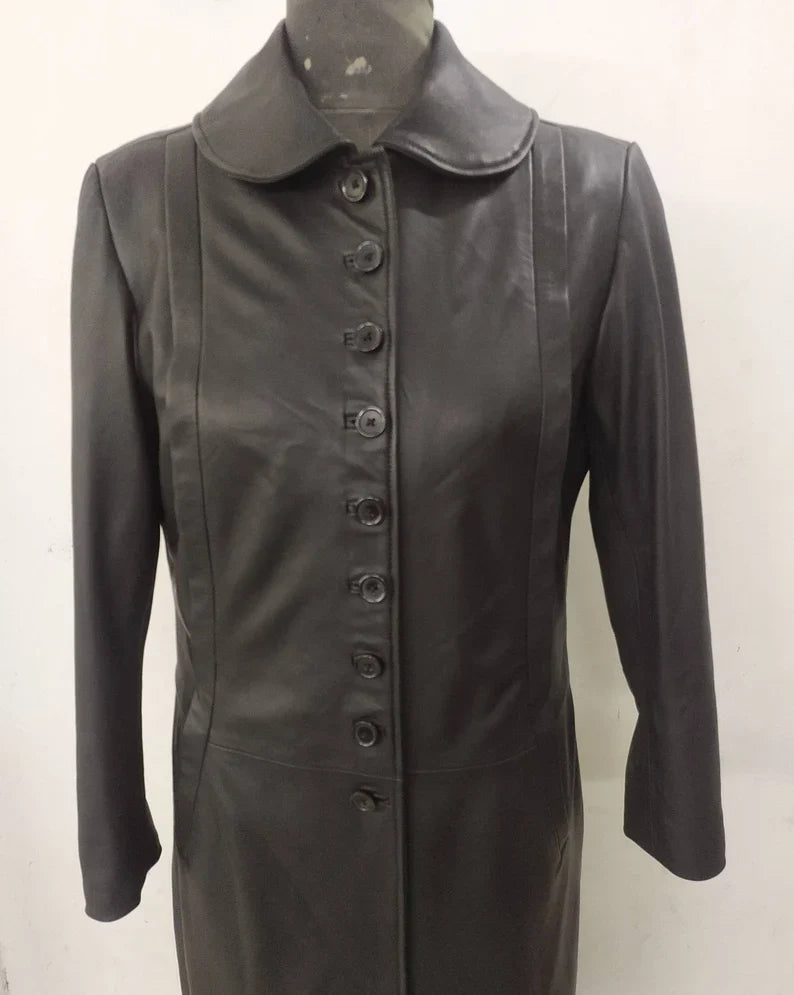 Lamb Skin Leather Women's Celebrity Coat