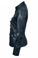 Real Leather Slim Fit  Biker Coat